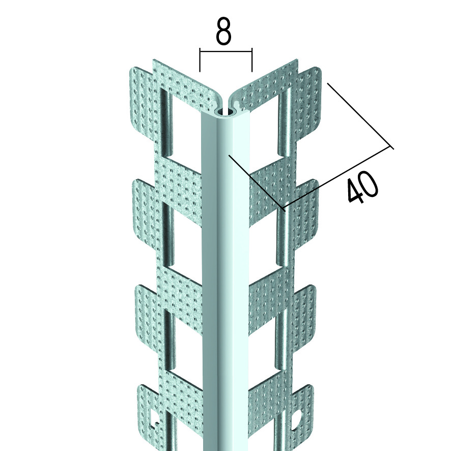 Cornière d’angle pour enduit extérieur
