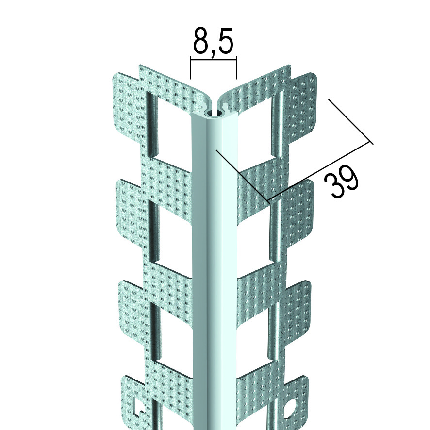 Cornière d’angle pour enduit extérieur