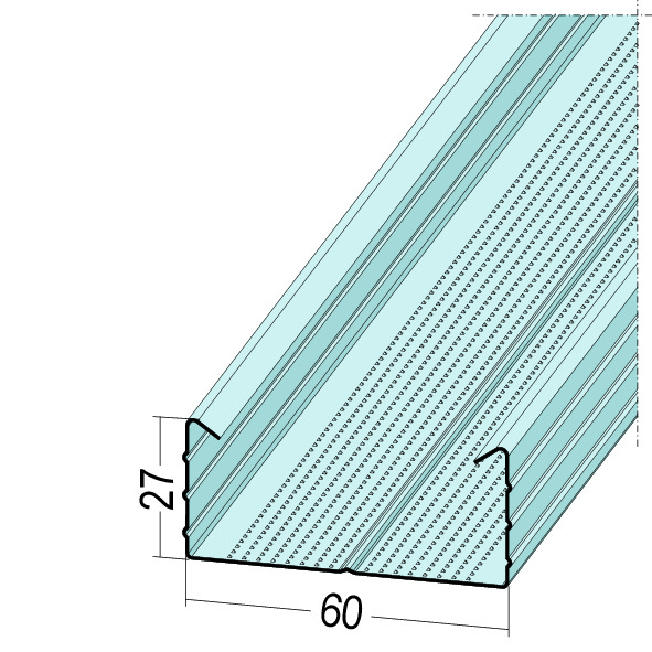 Profilé pour plafond C avec replis anguleux