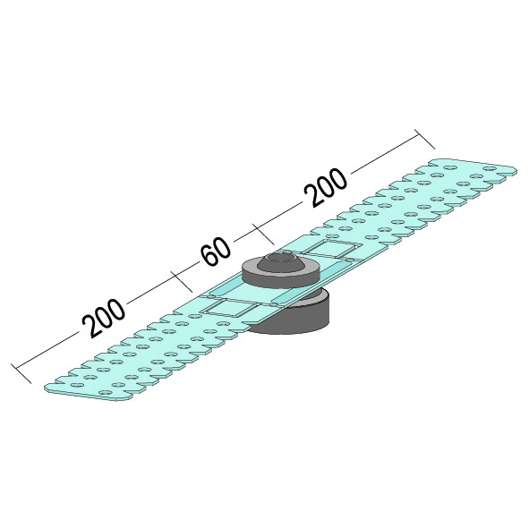 Suspension U plate pour C60-27, acoustiquement isolée