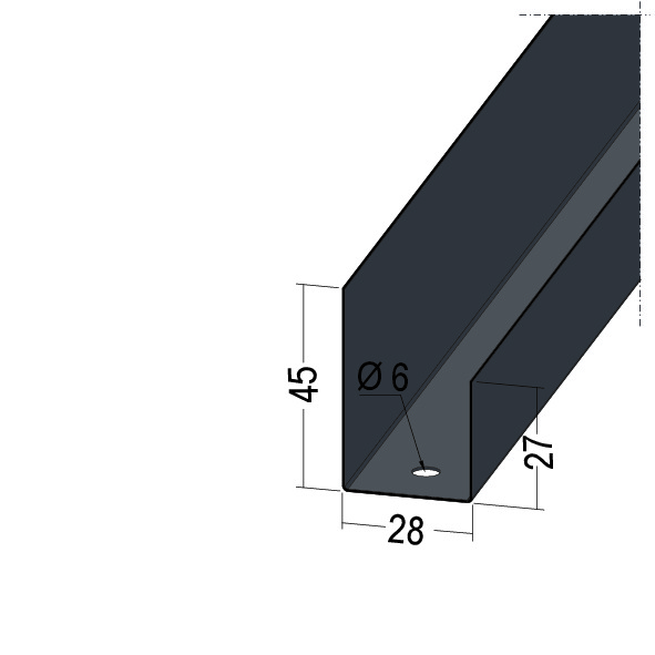Profilé de raccord en U C3-C5 universal