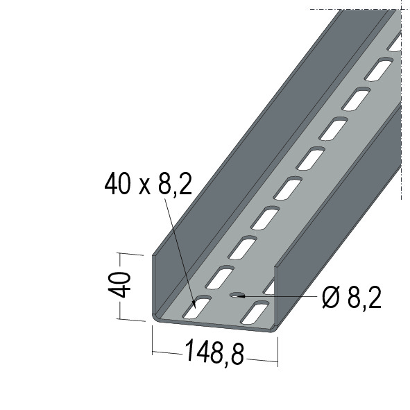 Profilé d’entretoise de renfort en U C3-C5M universal+