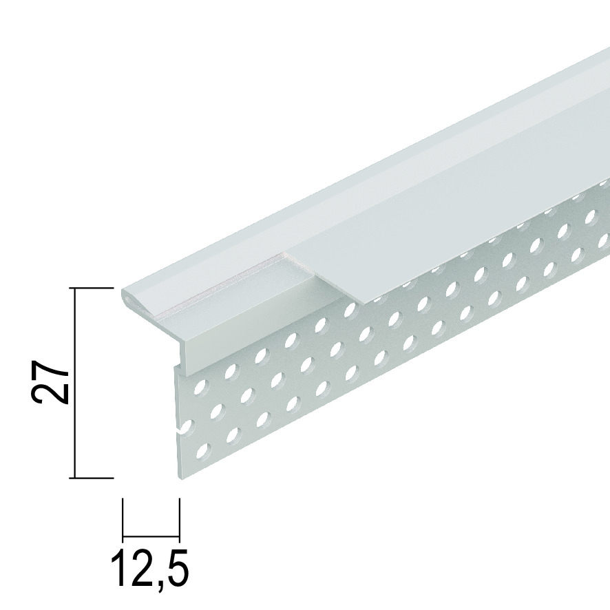 Profilo di raccordo con scuretto per cartongesso