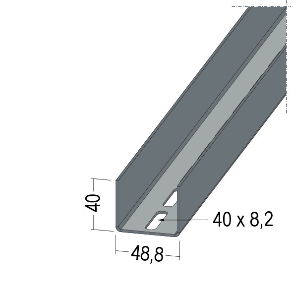 Montante asolato a U C3-C5M universal+